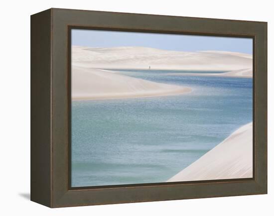 Brazil's Lencois Maranhenses Sand Dunes and Lagoons on a Sunny Afternoon-Alex Saberi-Framed Premier Image Canvas