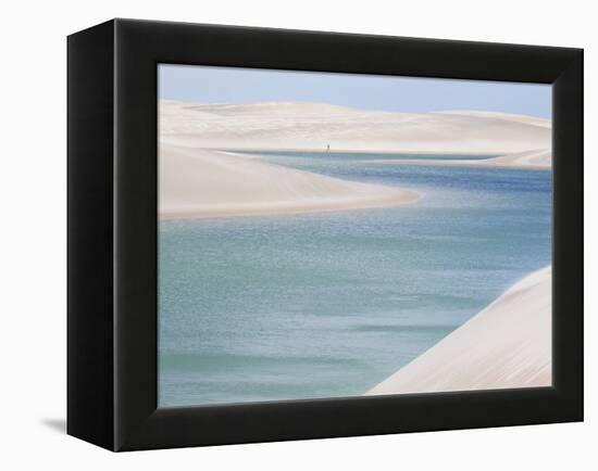 Brazil's Lencois Maranhenses Sand Dunes and Lagoons on a Sunny Afternoon-Alex Saberi-Framed Premier Image Canvas