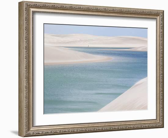 Brazil's Lencois Maranhenses Sand Dunes and Lagoons on a Sunny Afternoon-Alex Saberi-Framed Photographic Print