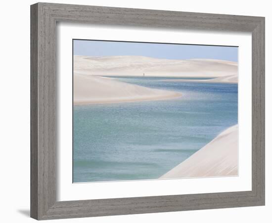 Brazil's Lencois Maranhenses Sand Dunes and Lagoons on a Sunny Afternoon-Alex Saberi-Framed Photographic Print