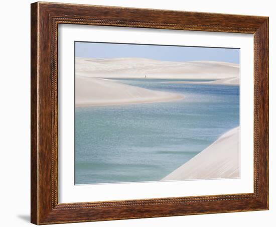 Brazil's Lencois Maranhenses Sand Dunes and Lagoons on a Sunny Afternoon-Alex Saberi-Framed Photographic Print