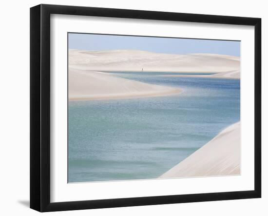 Brazil's Lencois Maranhenses Sand Dunes and Lagoons on a Sunny Afternoon-Alex Saberi-Framed Photographic Print