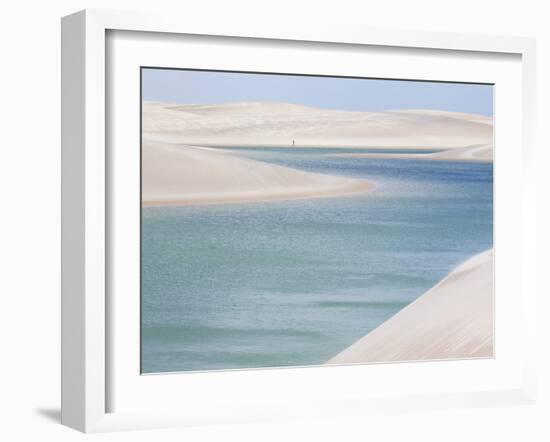 Brazil's Lencois Maranhenses Sand Dunes and Lagoons on a Sunny Afternoon-Alex Saberi-Framed Photographic Print