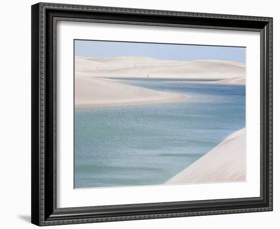 Brazil's Lencois Maranhenses Sand Dunes and Lagoons on a Sunny Afternoon-Alex Saberi-Framed Photographic Print