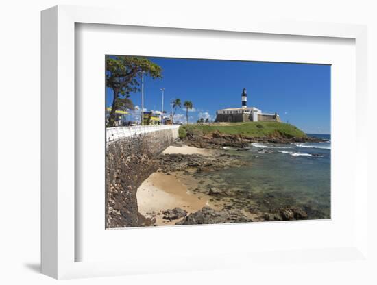 Brazil, Salvador Da Bahia, District Barra, Fort, Lighthouse, Rock Coast, Sea-Chris Seba-Framed Photographic Print