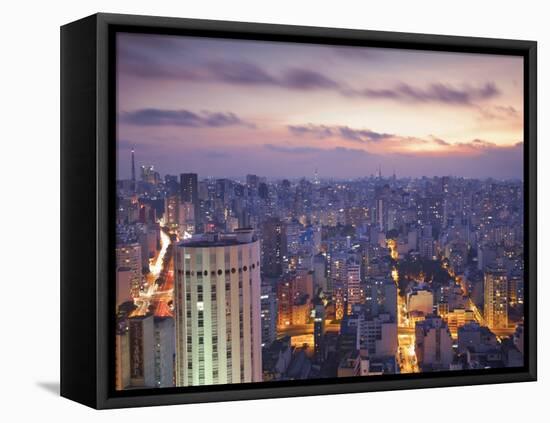 Brazil, Sao Paulo, Sao Paulo, View of City Center from Italia Building - Edificio Italia-Jane Sweeney-Framed Premier Image Canvas