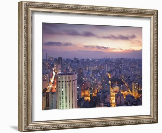 Brazil, Sao Paulo, Sao Paulo, View of City Center from Italia Building - Edificio Italia-Jane Sweeney-Framed Photographic Print