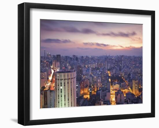 Brazil, Sao Paulo, Sao Paulo, View of City Center from Italia Building - Edificio Italia-Jane Sweeney-Framed Photographic Print