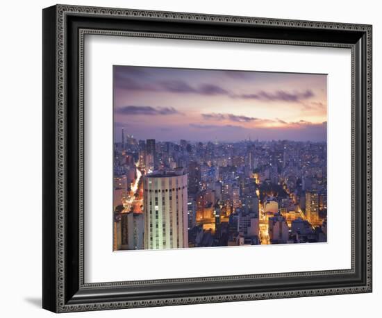 Brazil, Sao Paulo, Sao Paulo, View of City Center from Italia Building - Edificio Italia-Jane Sweeney-Framed Photographic Print