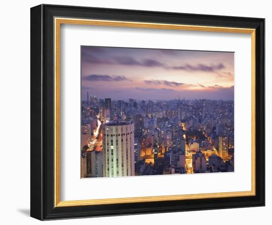 Brazil, Sao Paulo, Sao Paulo, View of City Center from Italia Building - Edificio Italia-Jane Sweeney-Framed Photographic Print