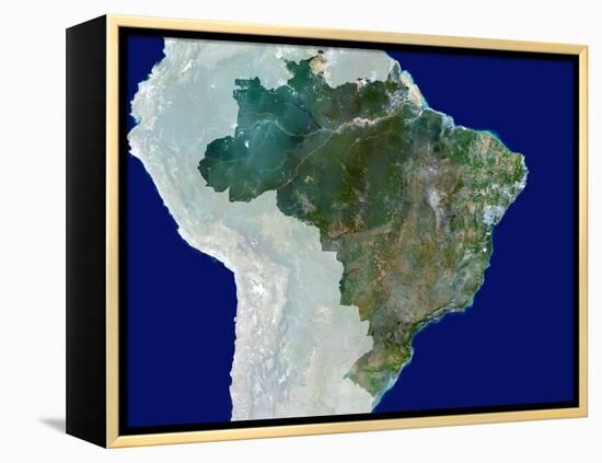 Brazil, Satellite Image-PLANETOBSERVER-Framed Premier Image Canvas