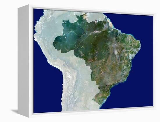 Brazil, Satellite Image-PLANETOBSERVER-Framed Premier Image Canvas