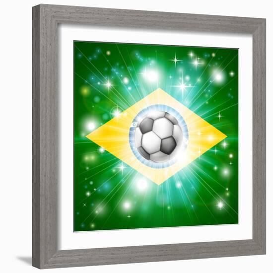 Brazil Soccer Flag-Krisdog-Framed Premium Giclee Print