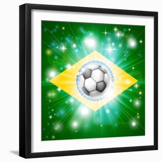 Brazil Soccer Flag-Krisdog-Framed Art Print