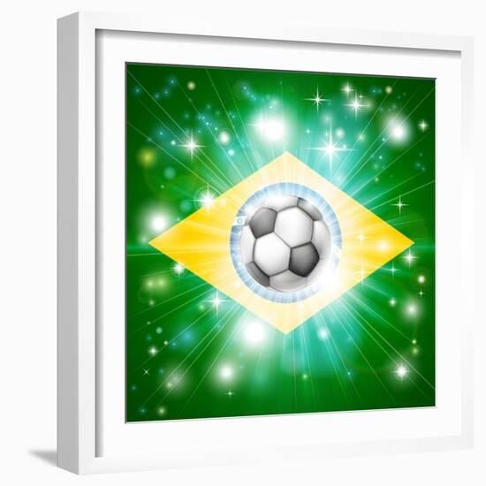 Brazil Soccer Flag-Krisdog-Framed Art Print