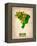 Brazil Watercolor Map-NaxArt-Framed Stretched Canvas