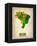 Brazil Watercolor Map-NaxArt-Framed Stretched Canvas