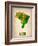 Brazil Watercolor Map-NaxArt-Framed Art Print