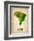 Brazil Watercolor Map-NaxArt-Framed Art Print