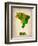 Brazil Watercolor Map-NaxArt-Framed Art Print