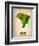 Brazil Watercolor Map-NaxArt-Framed Art Print