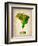 Brazil Watercolor Map-NaxArt-Framed Art Print