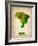 Brazil Watercolor Map-NaxArt-Framed Art Print