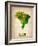 Brazil Watercolor Map-NaxArt-Framed Art Print