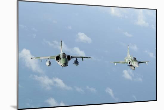 Brazilian Air Force A-1M (Left) and F-5Em Taken In-Flight During Exercise Cruzex-Stocktrek Images-Mounted Photographic Print