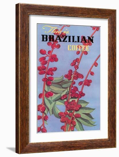 Brazilian Coffee, Beans-null-Framed Art Print