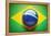Brazilian Flag Soccer Ball-eabff-Framed Premier Image Canvas