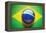 Brazilian Flag Soccer Ball-eabff-Framed Premier Image Canvas