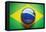 Brazilian Flag Soccer Ball-eabff-Framed Premier Image Canvas