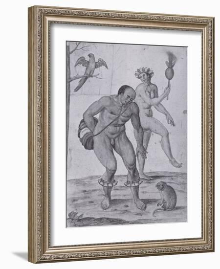 Brazilian Indians Dancing-John White-Framed Giclee Print