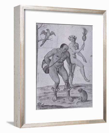 Brazilian Indians Dancing-John White-Framed Giclee Print