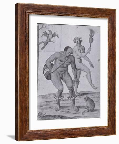 Brazilian Indians Dancing-John White-Framed Giclee Print