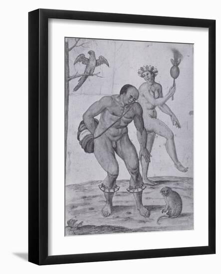 Brazilian Indians Dancing-John White-Framed Giclee Print