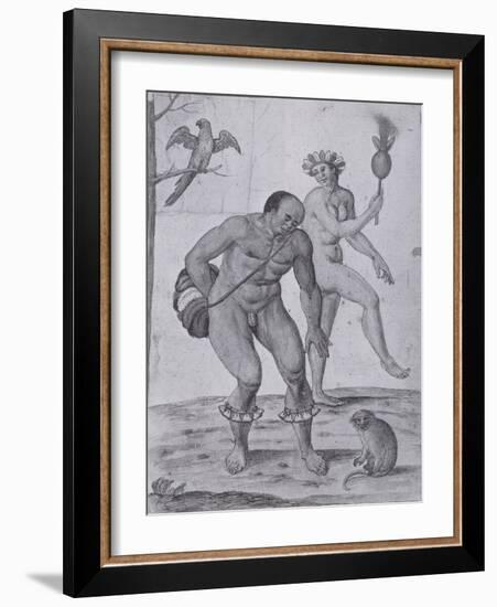 Brazilian Indians Dancing-John White-Framed Giclee Print