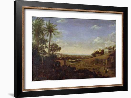 Brazilian Landscape with Sugar Mill, Armadillo and Snake, River Varzea-Post-Framed Giclee Print