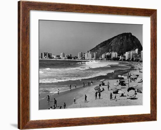 Brazilian Residents Relaxing at the Copacabana Beach-null-Framed Photographic Print