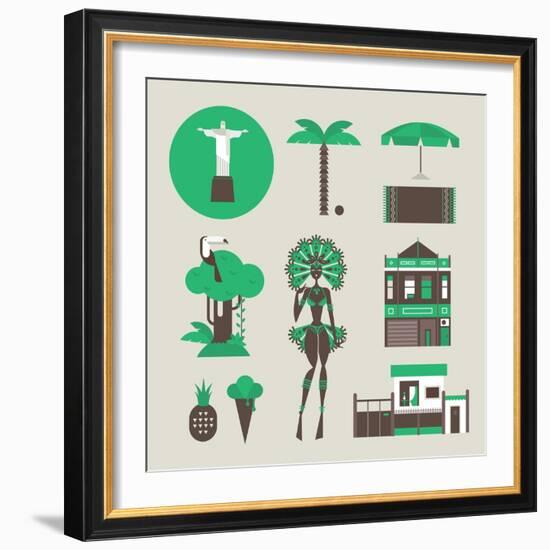 Brazillian Icons-vector pro-Framed Art Print