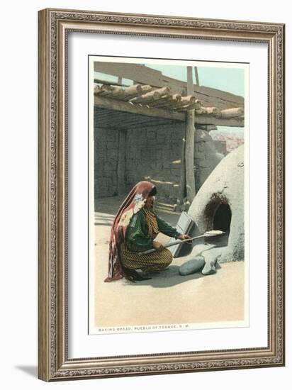 Bread Making, Tesuque Pueblo-null-Framed Art Print