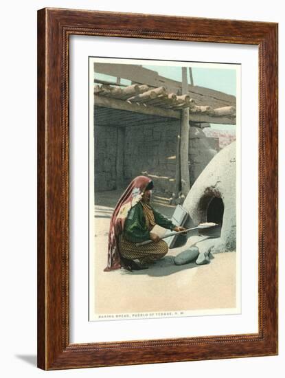 Bread Making, Tesuque Pueblo-null-Framed Art Print