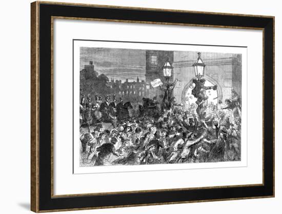 Bread Riots at the Entrance to the House of Commons, Westminster, London, 1815-null-Framed Giclee Print