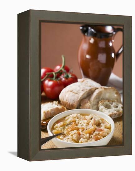 Bread Soup with Tomatoes-null-Framed Premier Image Canvas