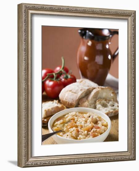 Bread Soup with Tomatoes-null-Framed Photographic Print