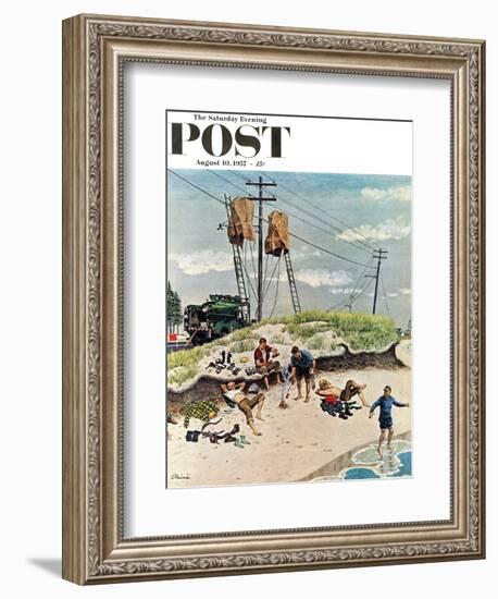 "Break Time" Saturday Evening Post Cover, August 10, 1957-Ben Kimberly Prins-Framed Giclee Print