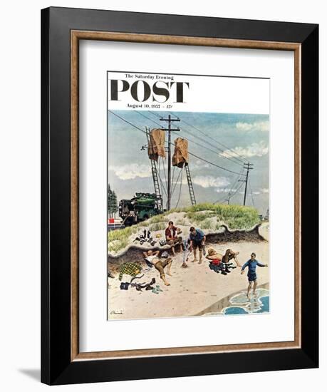 "Break Time" Saturday Evening Post Cover, August 10, 1957-Ben Kimberly Prins-Framed Giclee Print