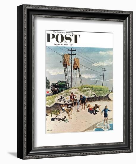 "Break Time" Saturday Evening Post Cover, August 10, 1957-Ben Kimberly Prins-Framed Giclee Print