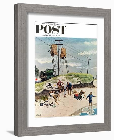 "Break Time" Saturday Evening Post Cover, August 10, 1957-Ben Kimberly Prins-Framed Giclee Print